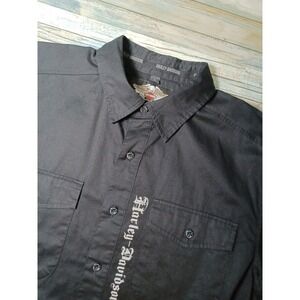 Harley-Davidson Men's Short Sleeve Button-Up Shirt Embroidered, Black, Large
